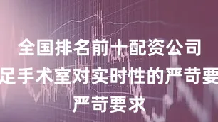 全国排名前十配资公司满足手术室对实时性的严苛要求